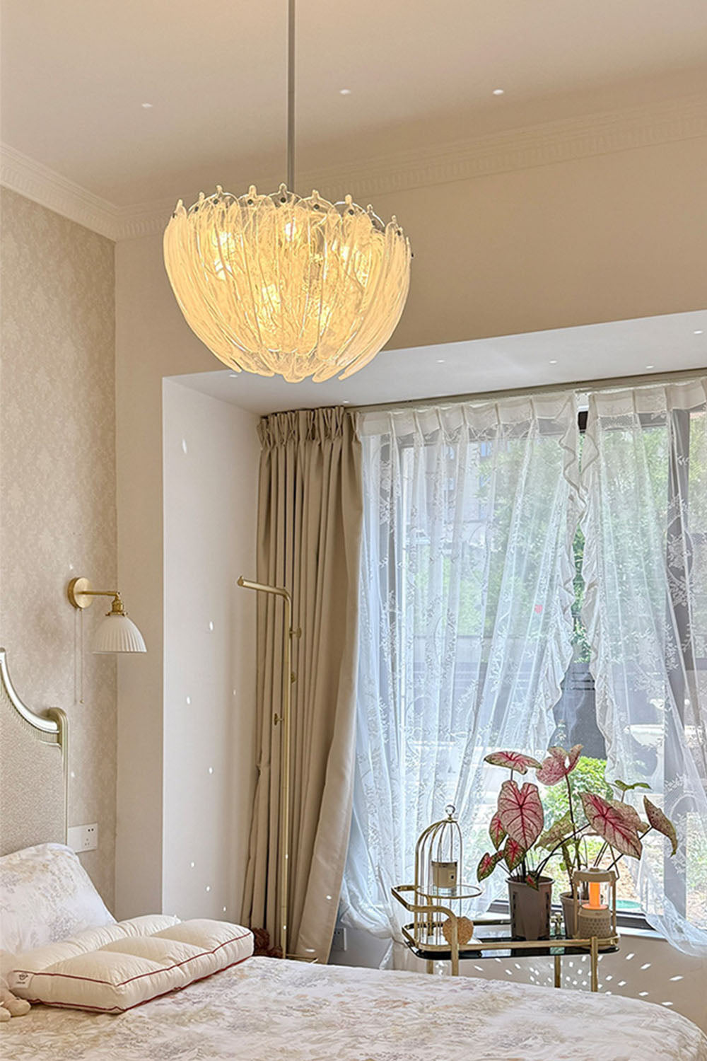 Feather Glass Chandelier