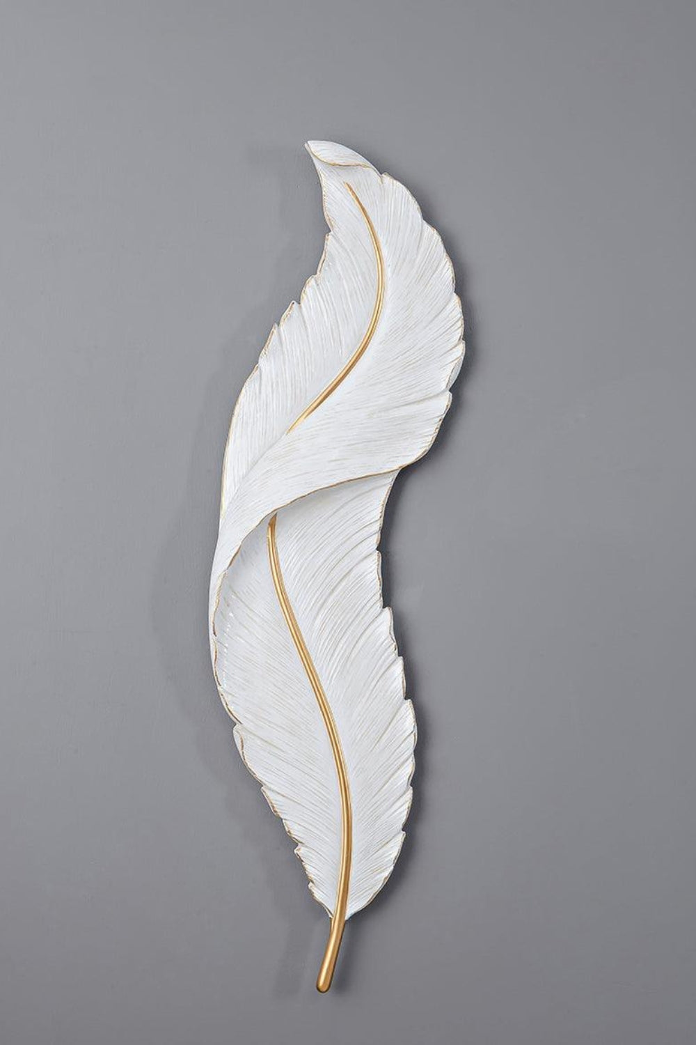 Modern White Gold Feather Wall Lamp