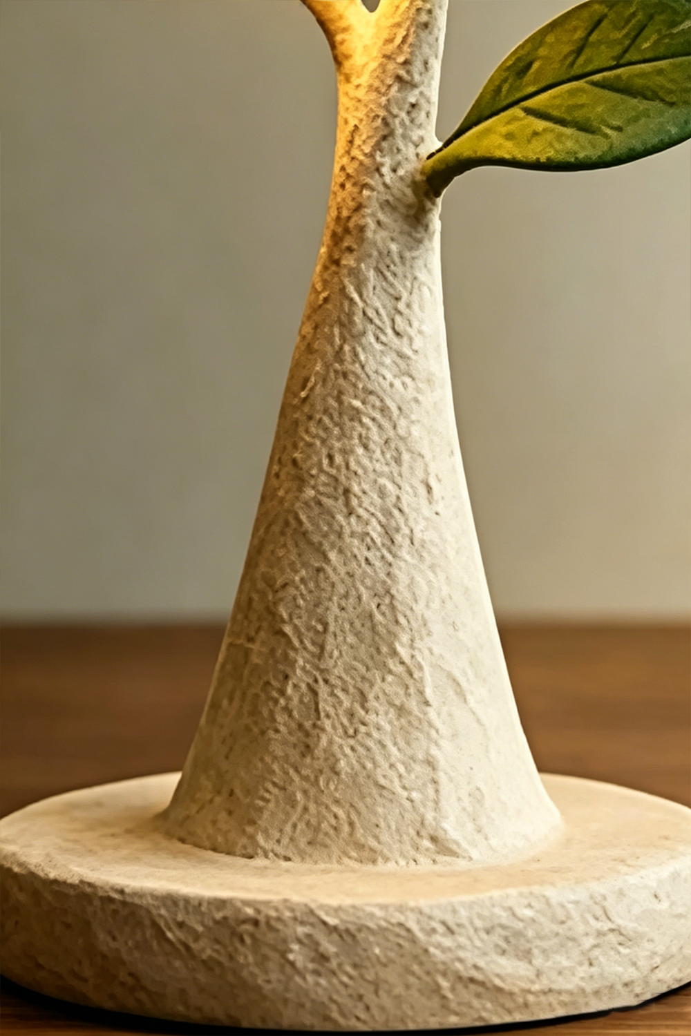Forest Mushroom lamp base texture | Metal, Resin | Macro detail of branch stem base | Samu Lamp