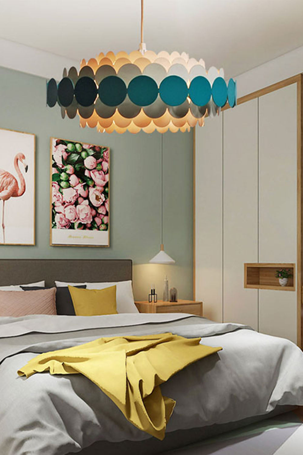 French Colorful Round Chandelier
