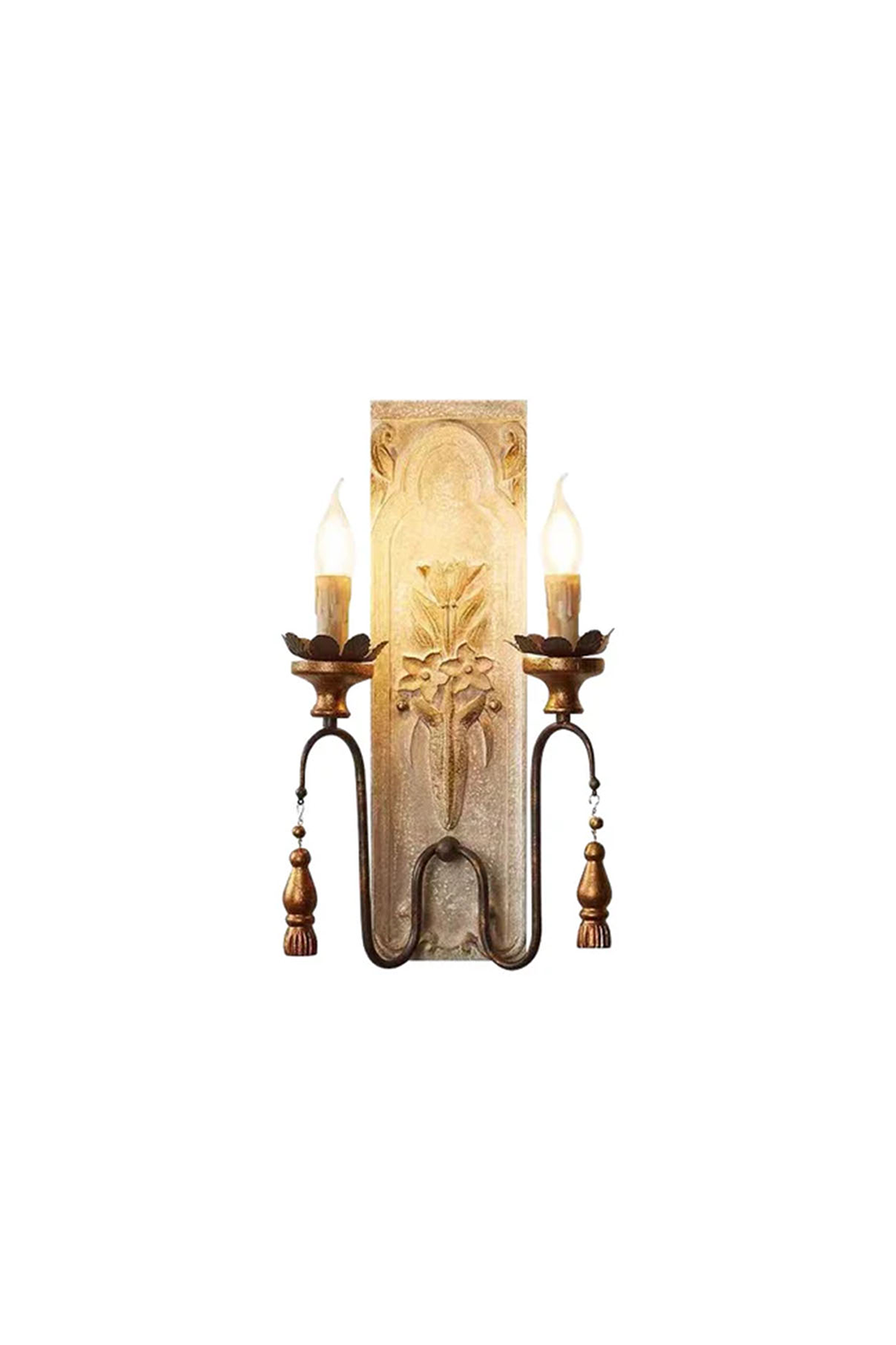 French Country Wooden Wall Lamp