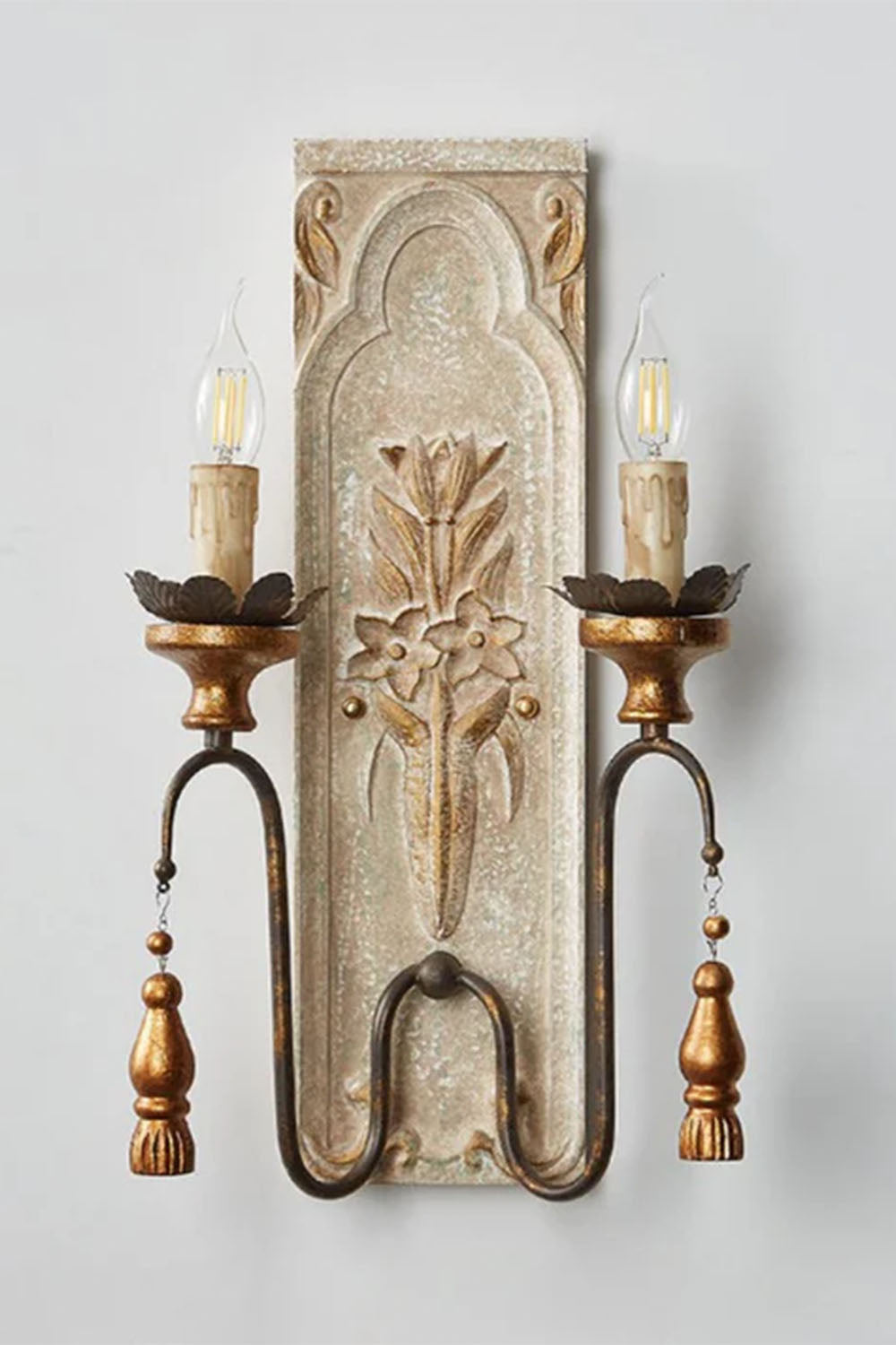 French Country Wooden Wall Lamp
