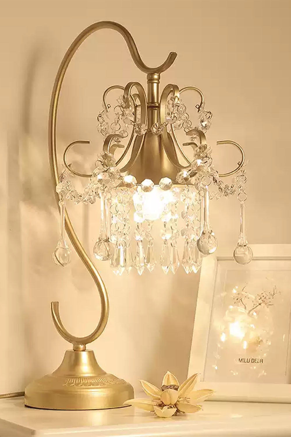 French Crystal Table Lamp