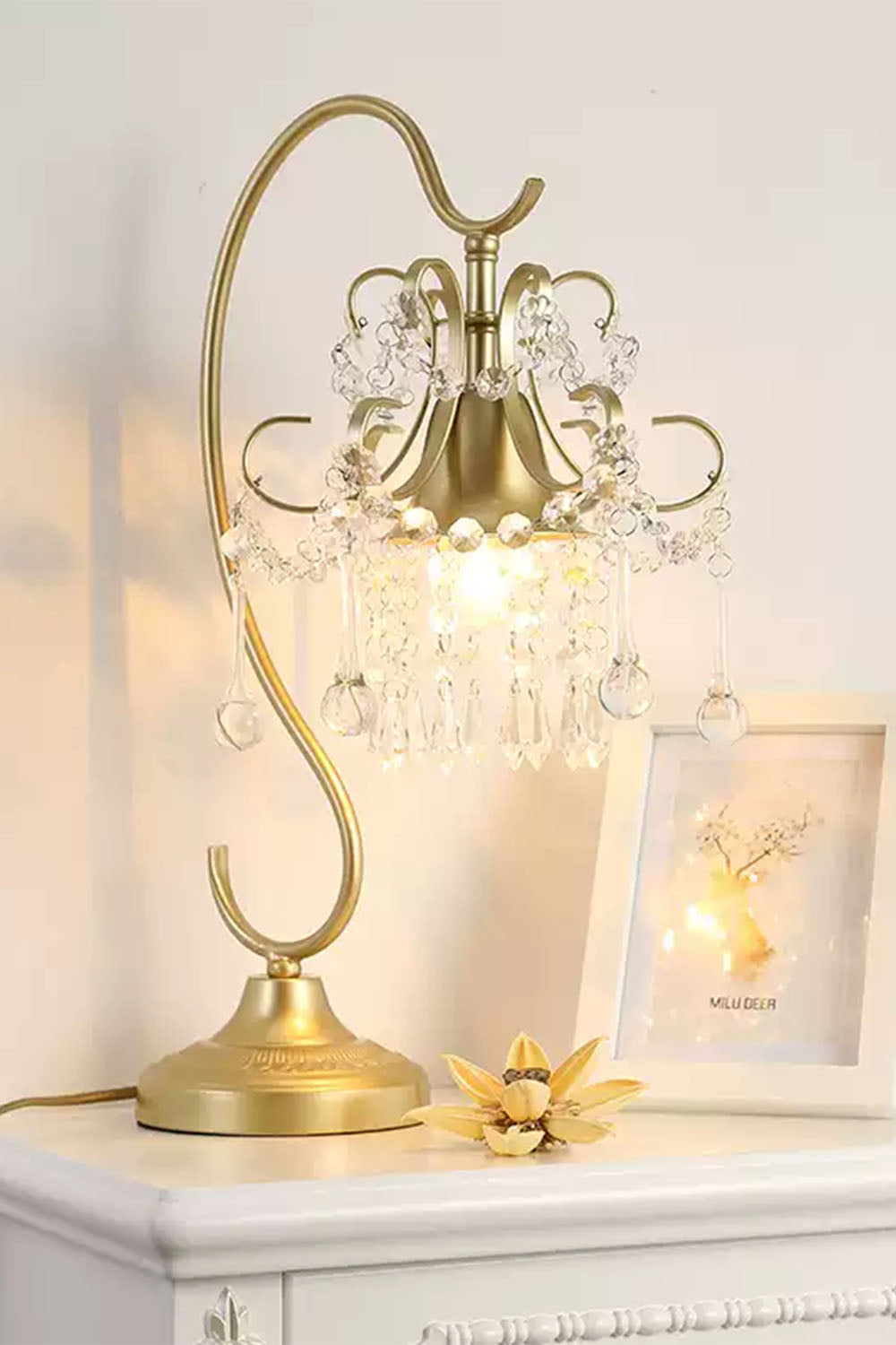 French Crystal Table Lamp