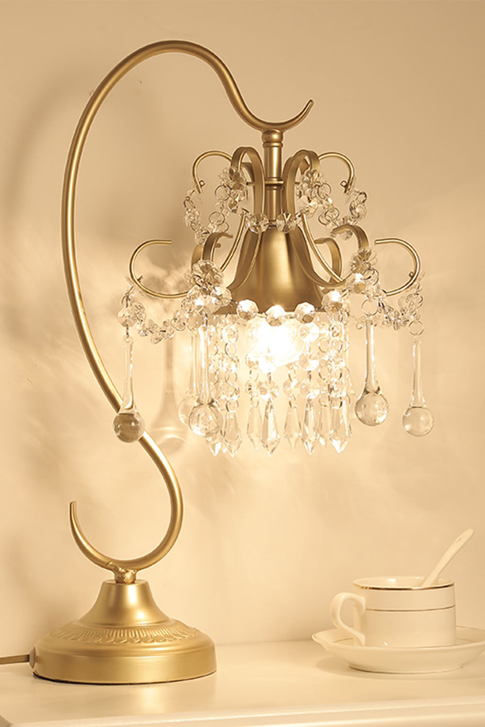French Crystal Table Lamp