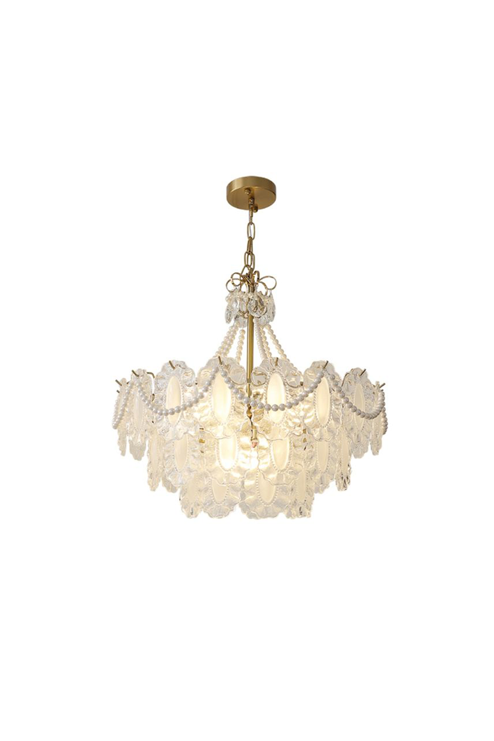 French Glass Pearl Chandelier