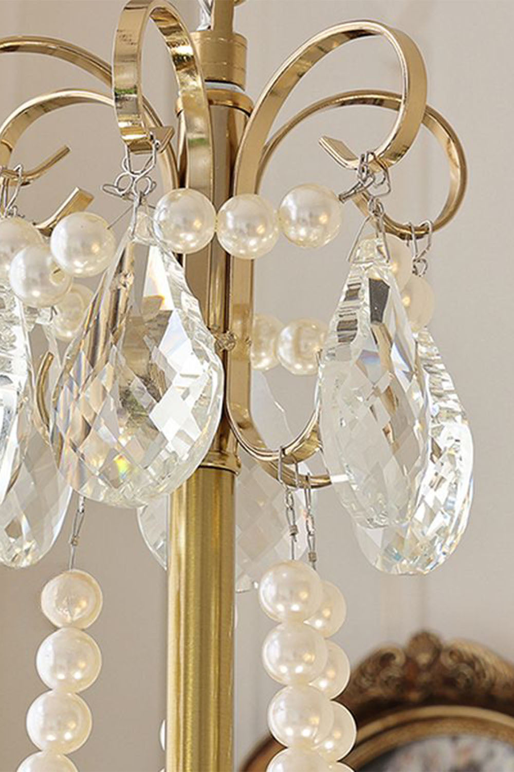 French Glass Pearl Chandelier
