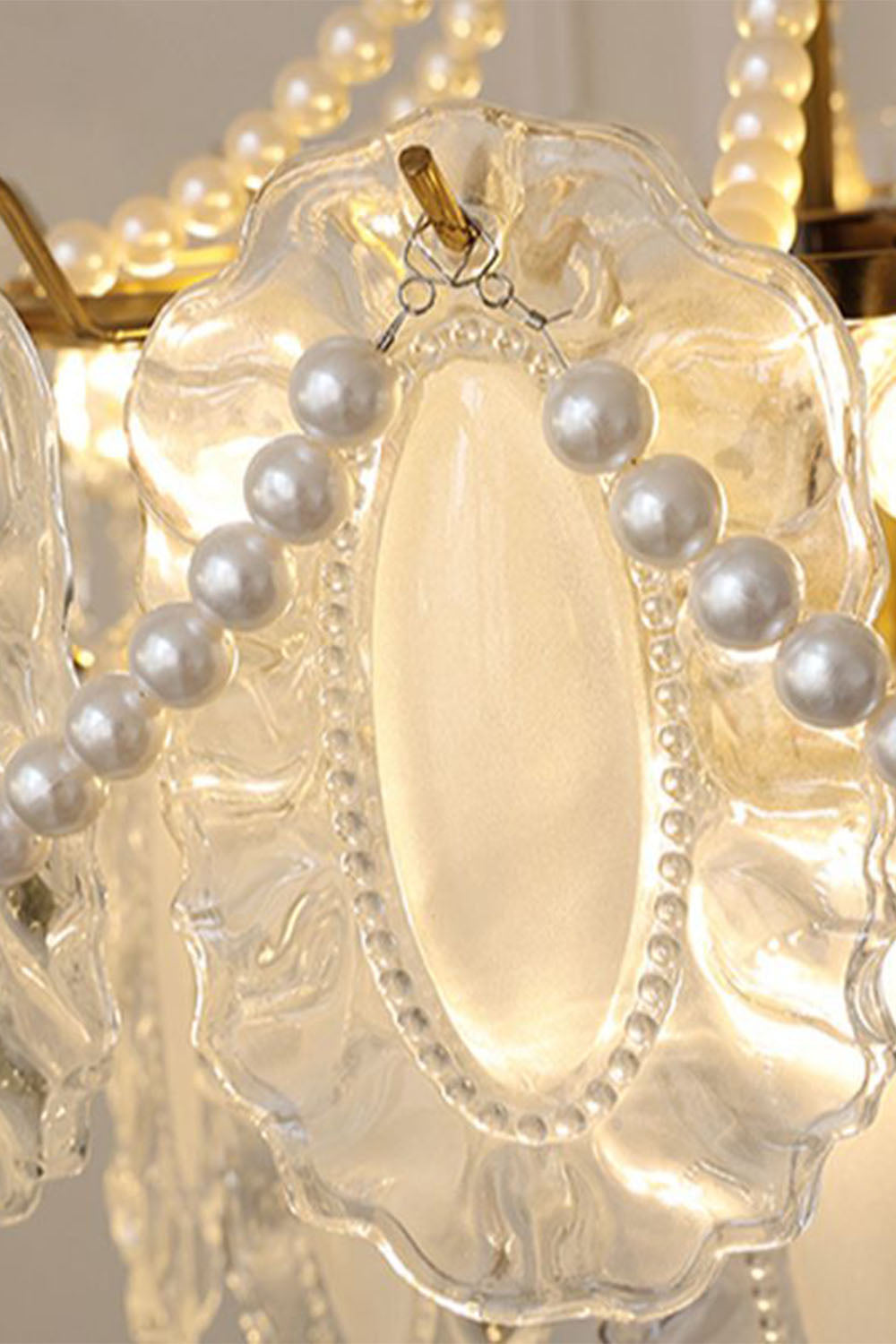 French Glass Pearl Chandelier