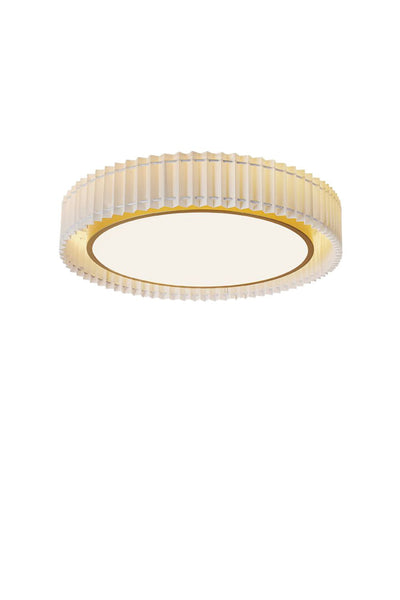 Round French Pastoral Pleated Fabric Ceiling Lamp