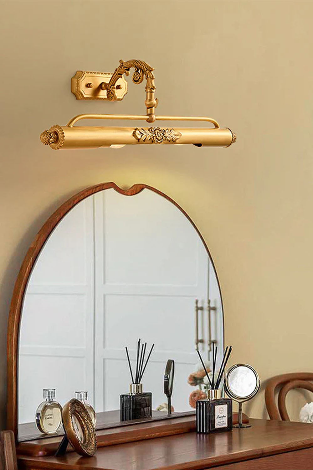 French Retro Cylindrical Copper Wall Lamp
