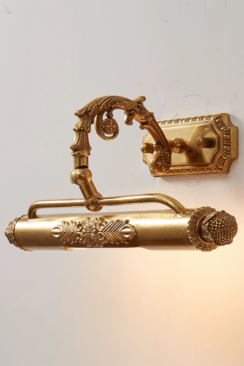 French Retro Cylindrical Copper Wall Lamp