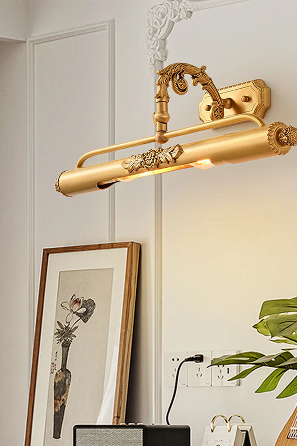 French Retro Cylindrical Copper Wall Lamp