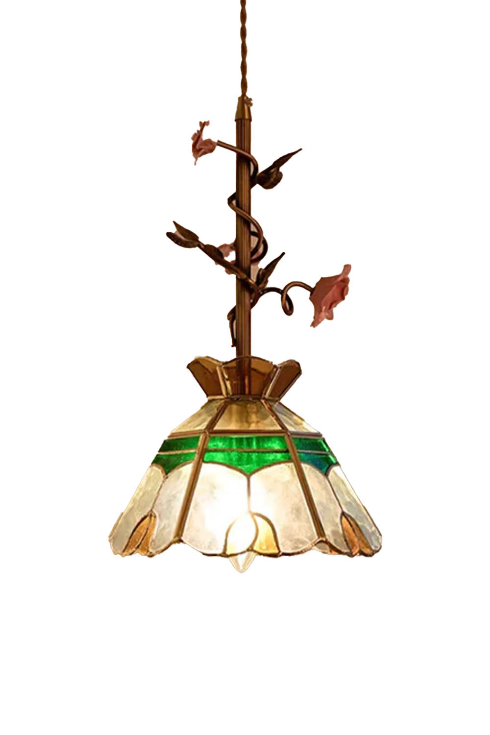 French Retro Glass Rose Chandelier