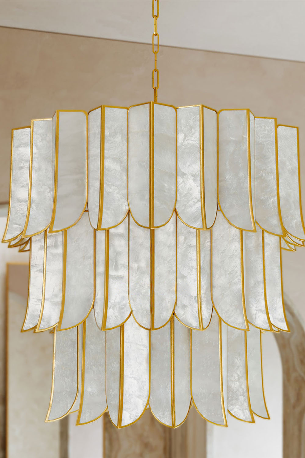 French Retro Shell Chandelier