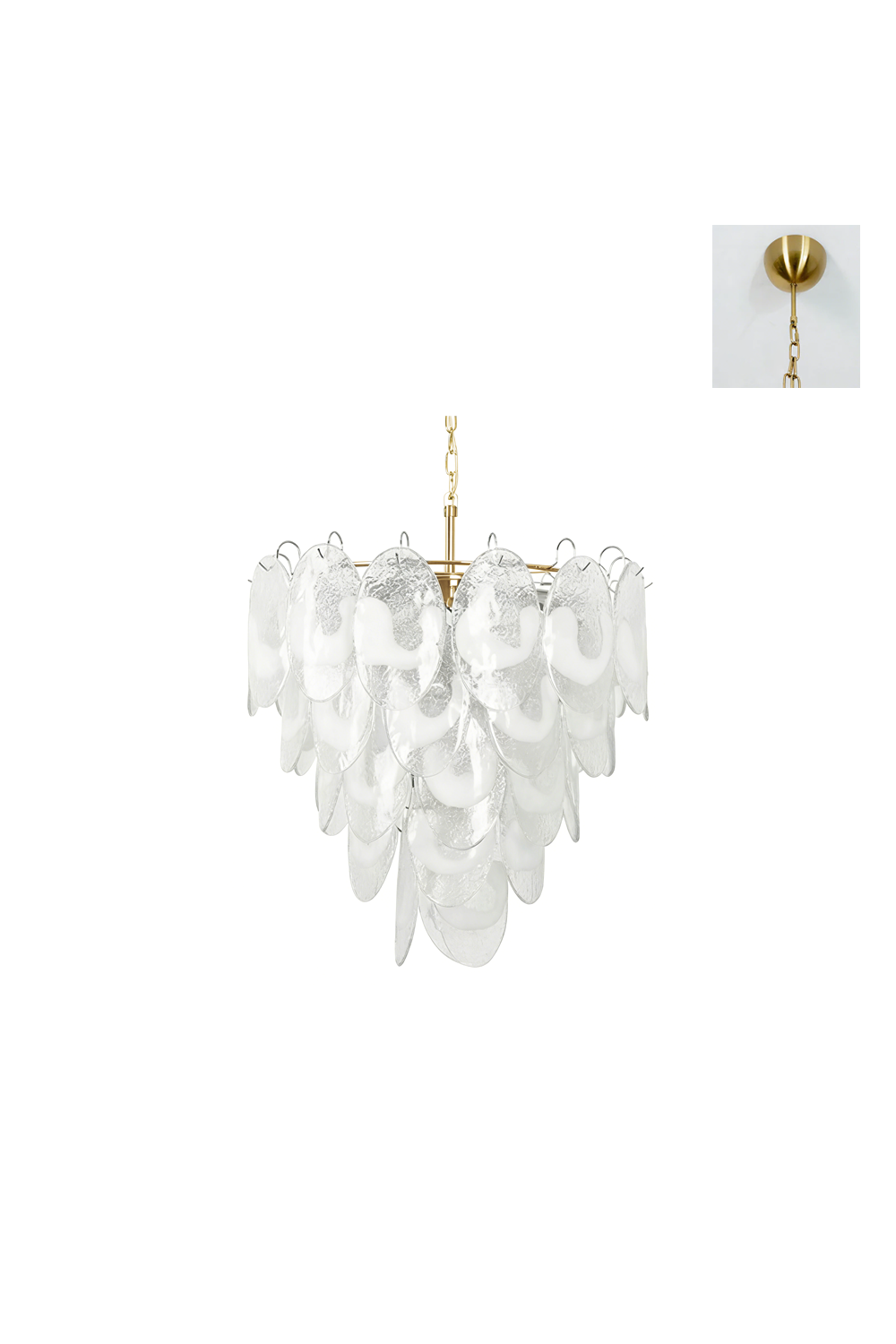 Frostelle Art Chandelier with brass hardware finish | Metal, Glass | Alternative product shot on white background | Samu Lamp