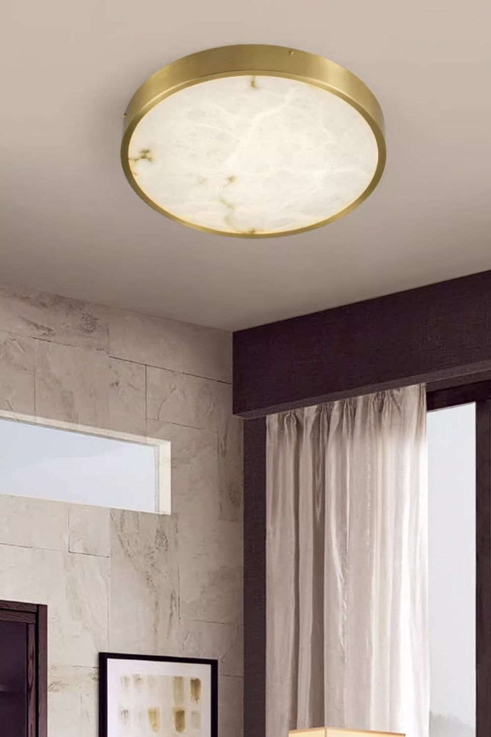 Geometric Alabaster Recessed Ceiling Light