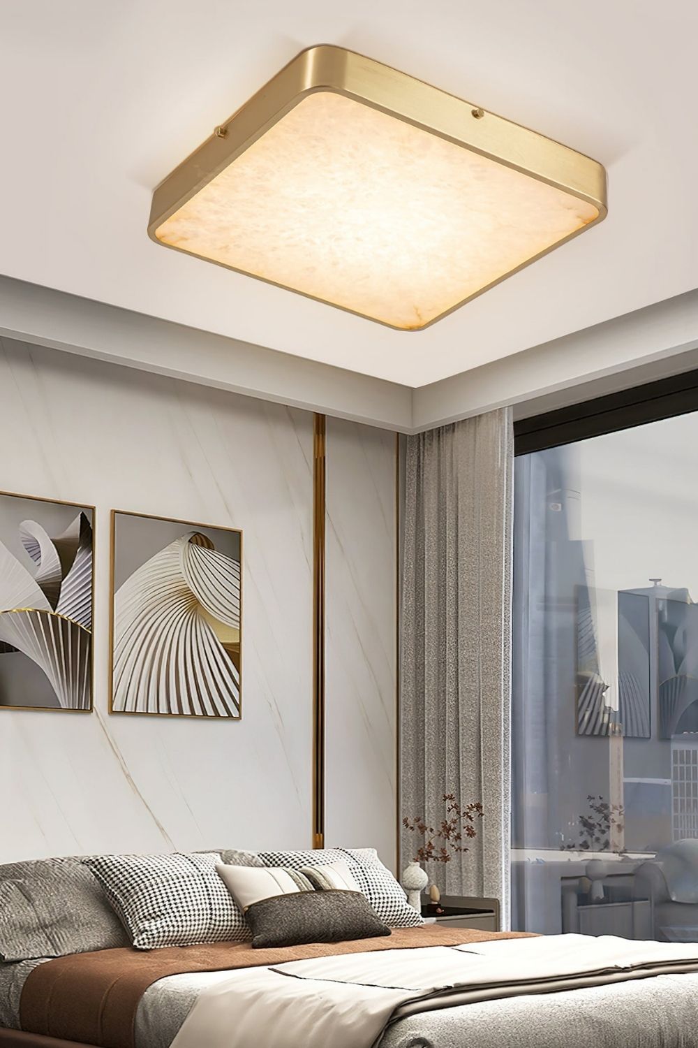 Geometric Alabaster Recessed Ceiling Light