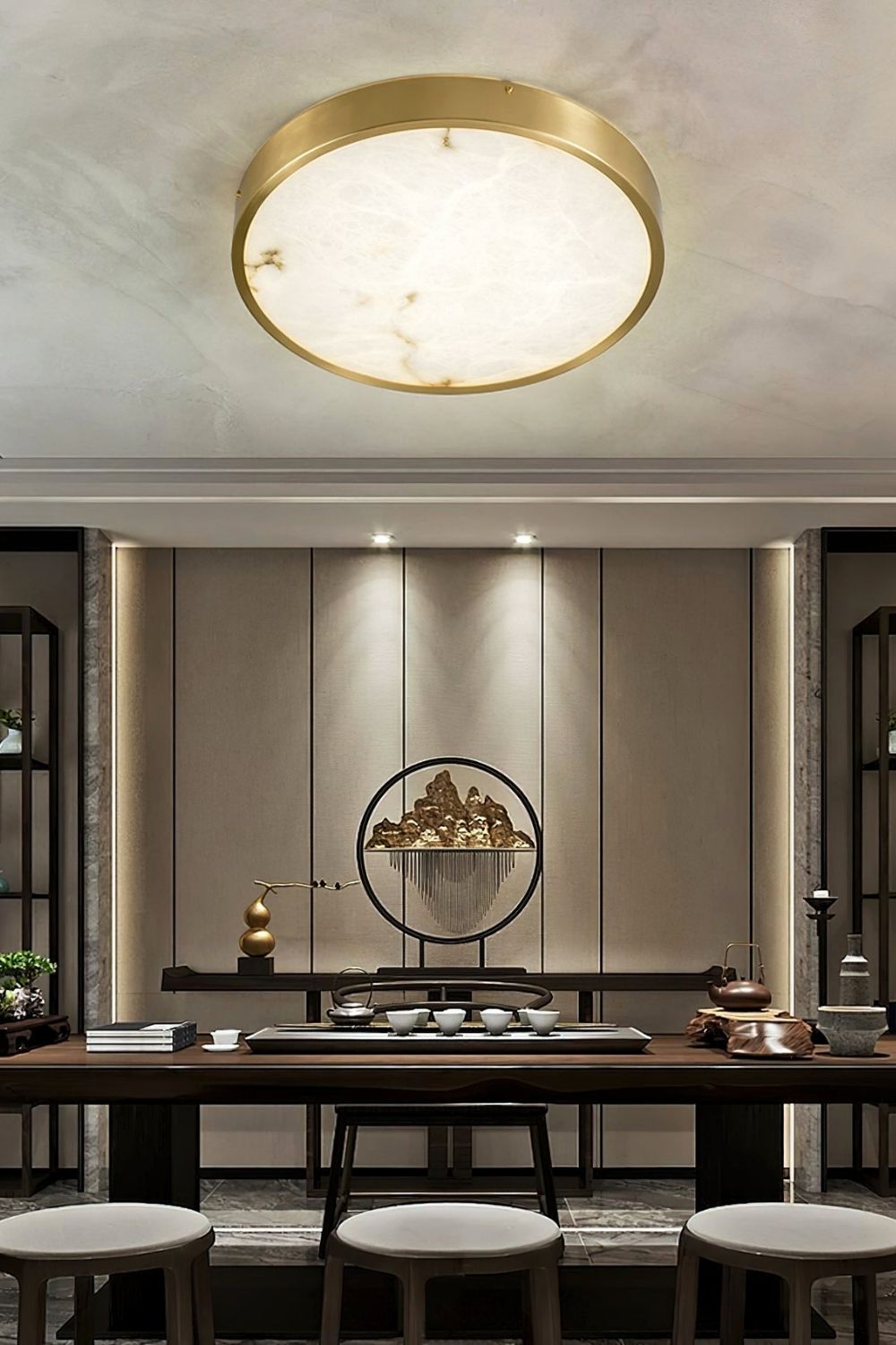 Geometric Alabaster Recessed Ceiling Light