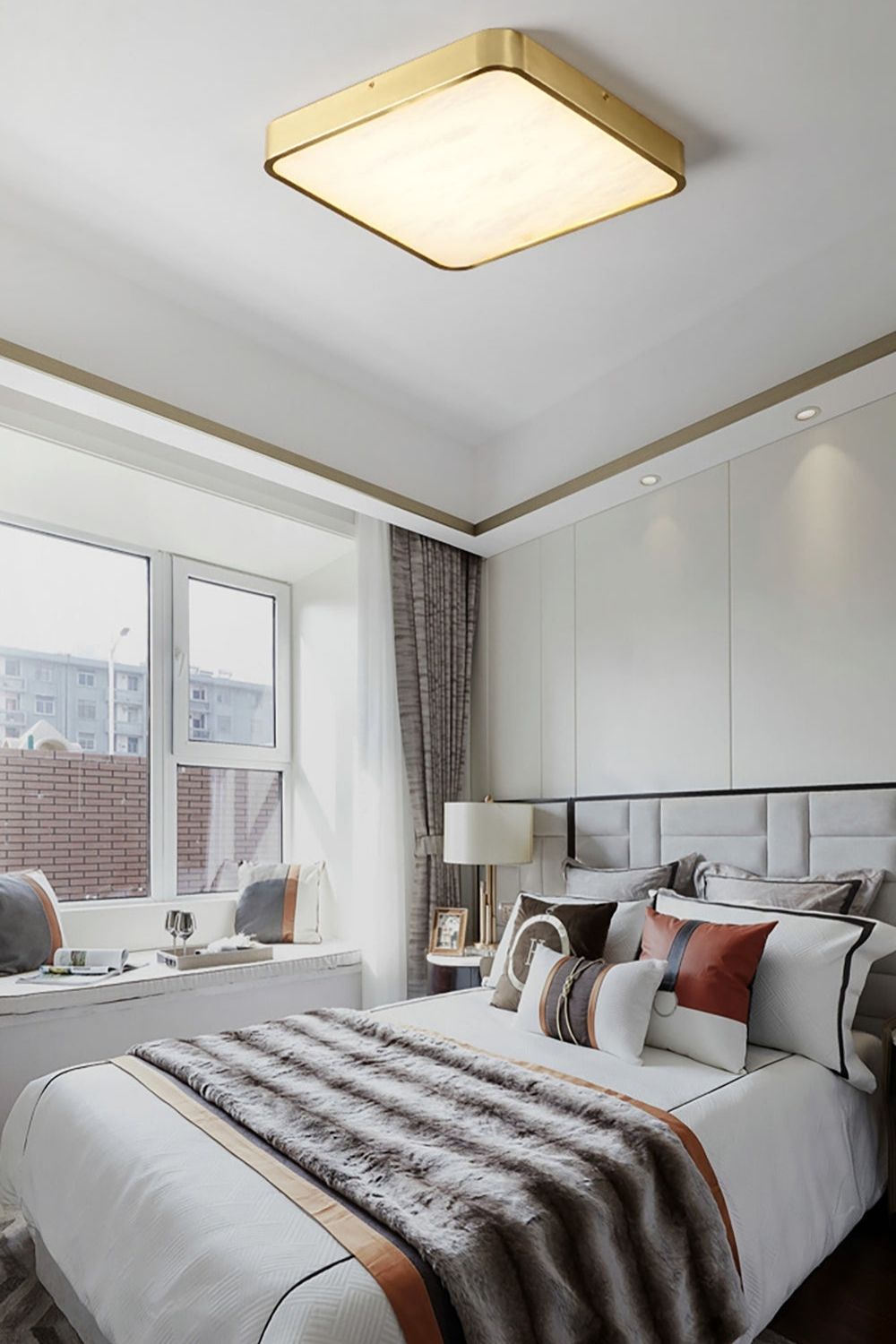Geometric Alabaster Recessed Ceiling Light
