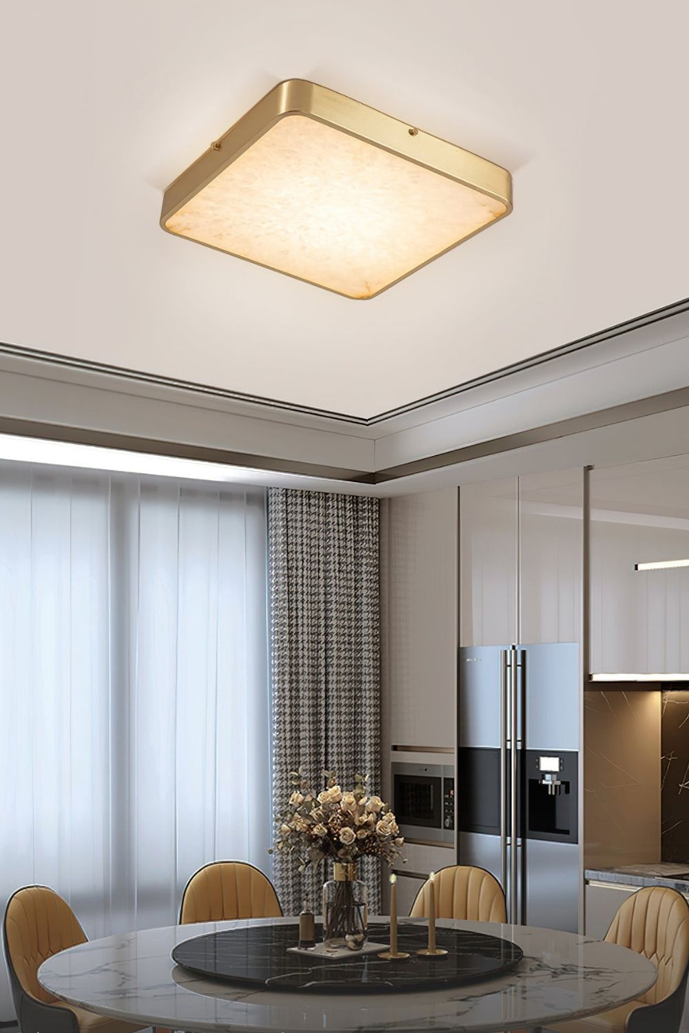 Geometric Alabaster Recessed Ceiling Light