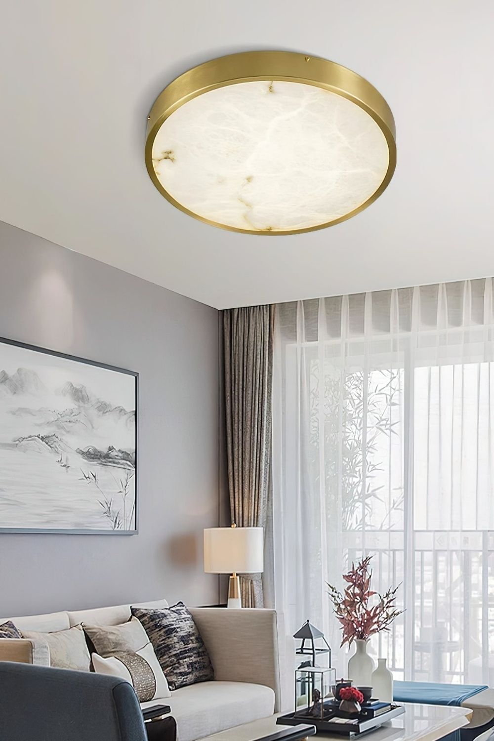 Geometric Alabaster Recessed Ceiling Light