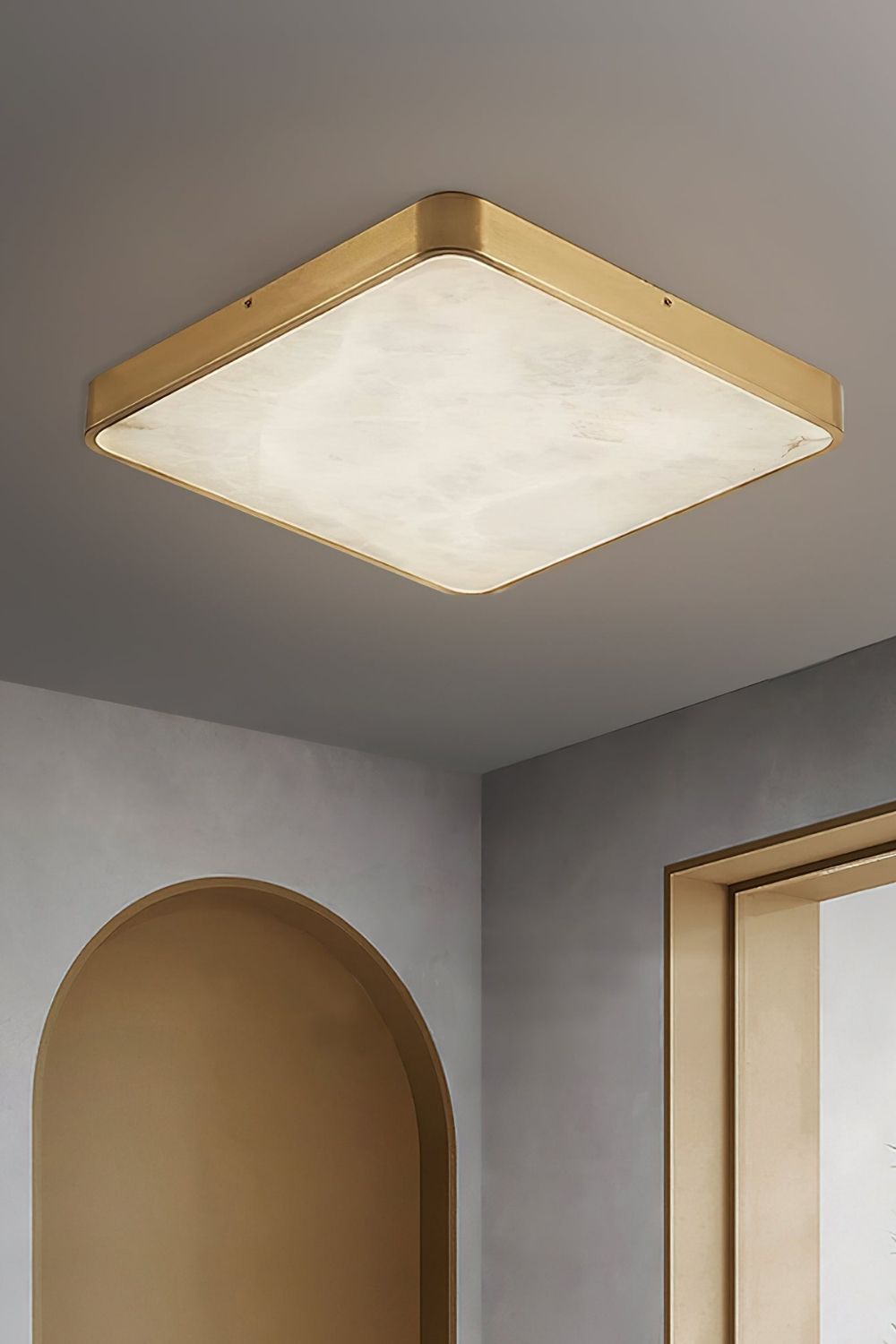 Geometric Alabaster Recessed Ceiling Light