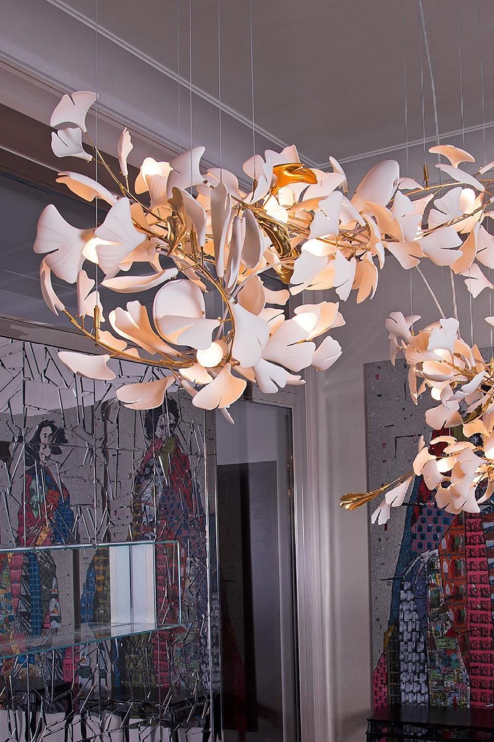 Cermaic Leaf Ginkgo Chandelier A – SamuLighting