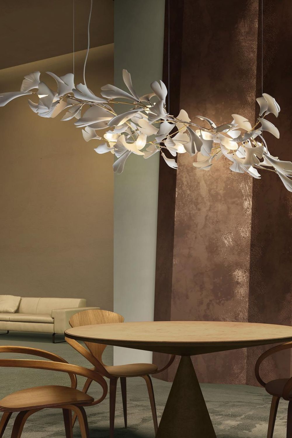Cermaic Leaf Ginkgo Chandelier A – SamuLighting