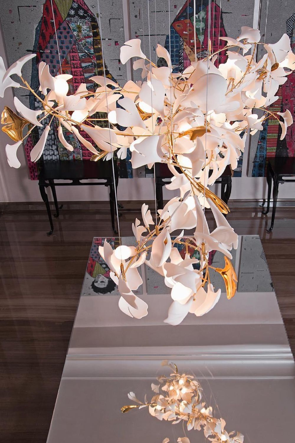 Cermaic Leaf Ginkgo Chandelier A – SamuLighting
