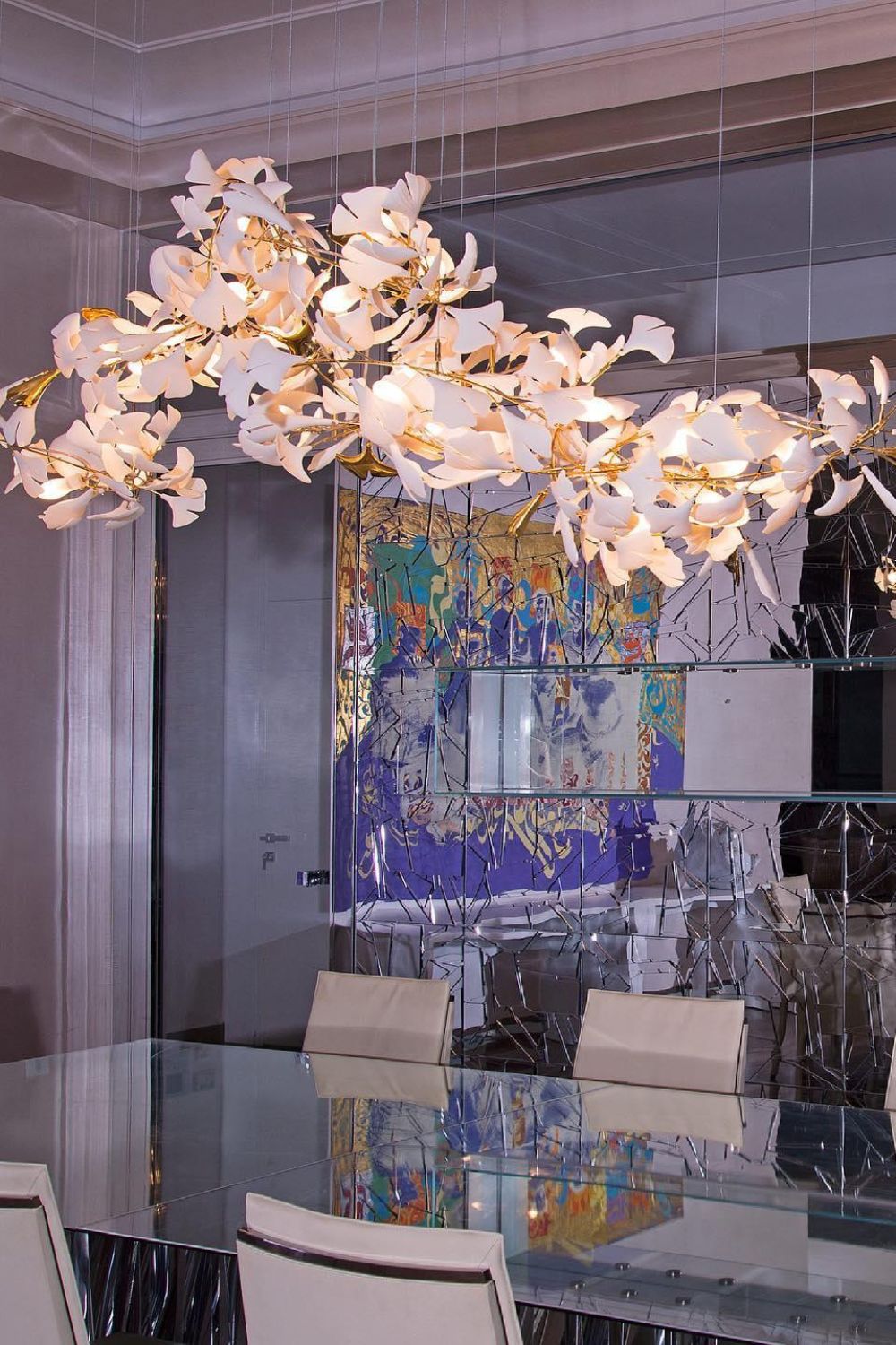 Cermaic Leaf Ginkgo Chandelier A – SamuLighting
