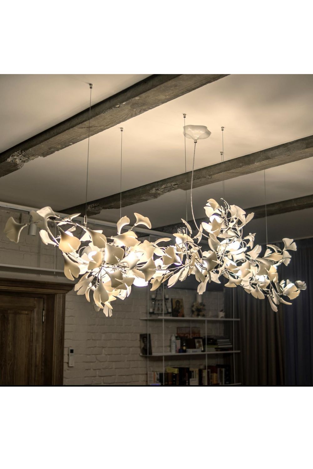 Cermaic Leaf Ginkgo Chandelier A – SamuLighting