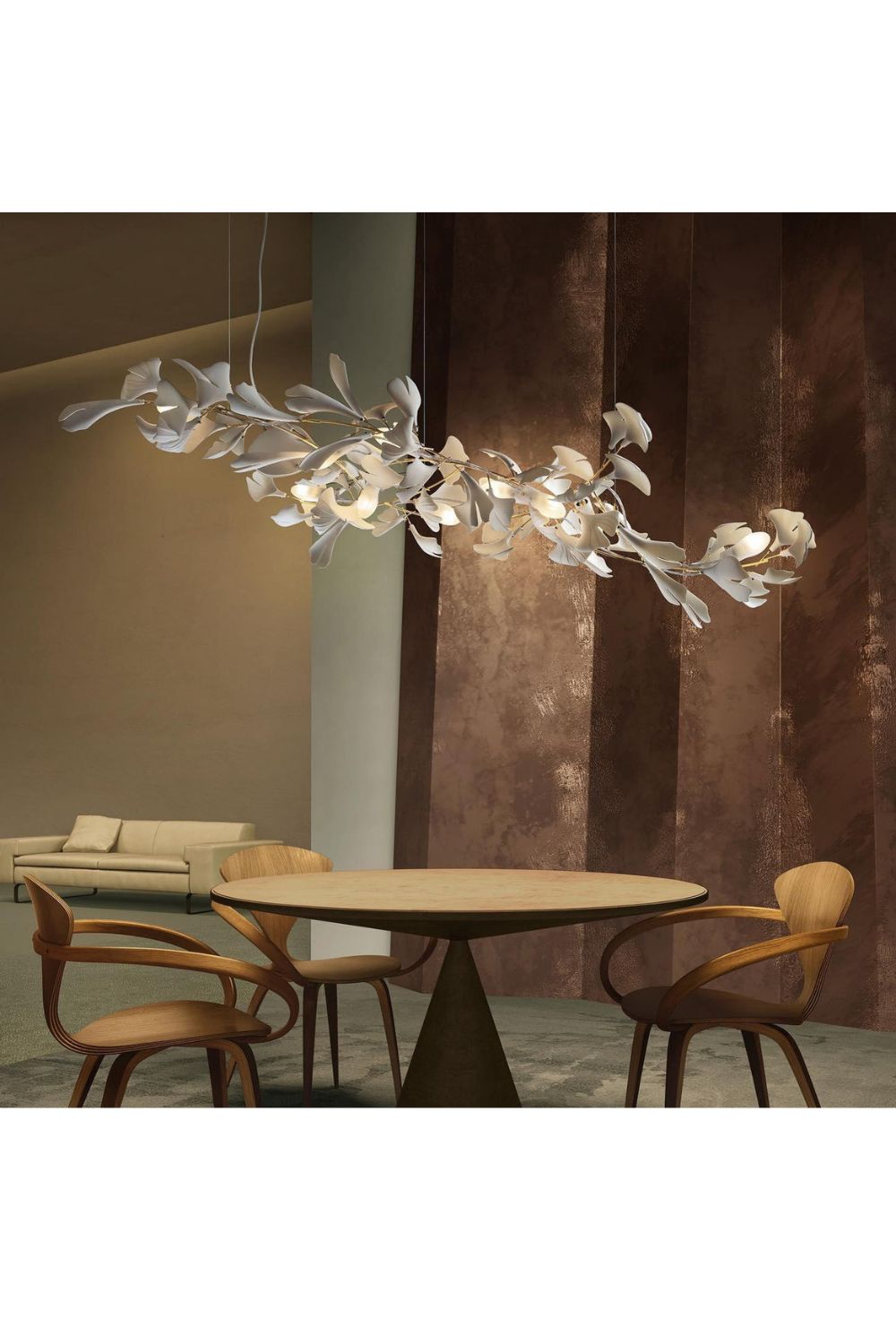 Cermaic Leaf Ginkgo Chandelier A – SamuLighting