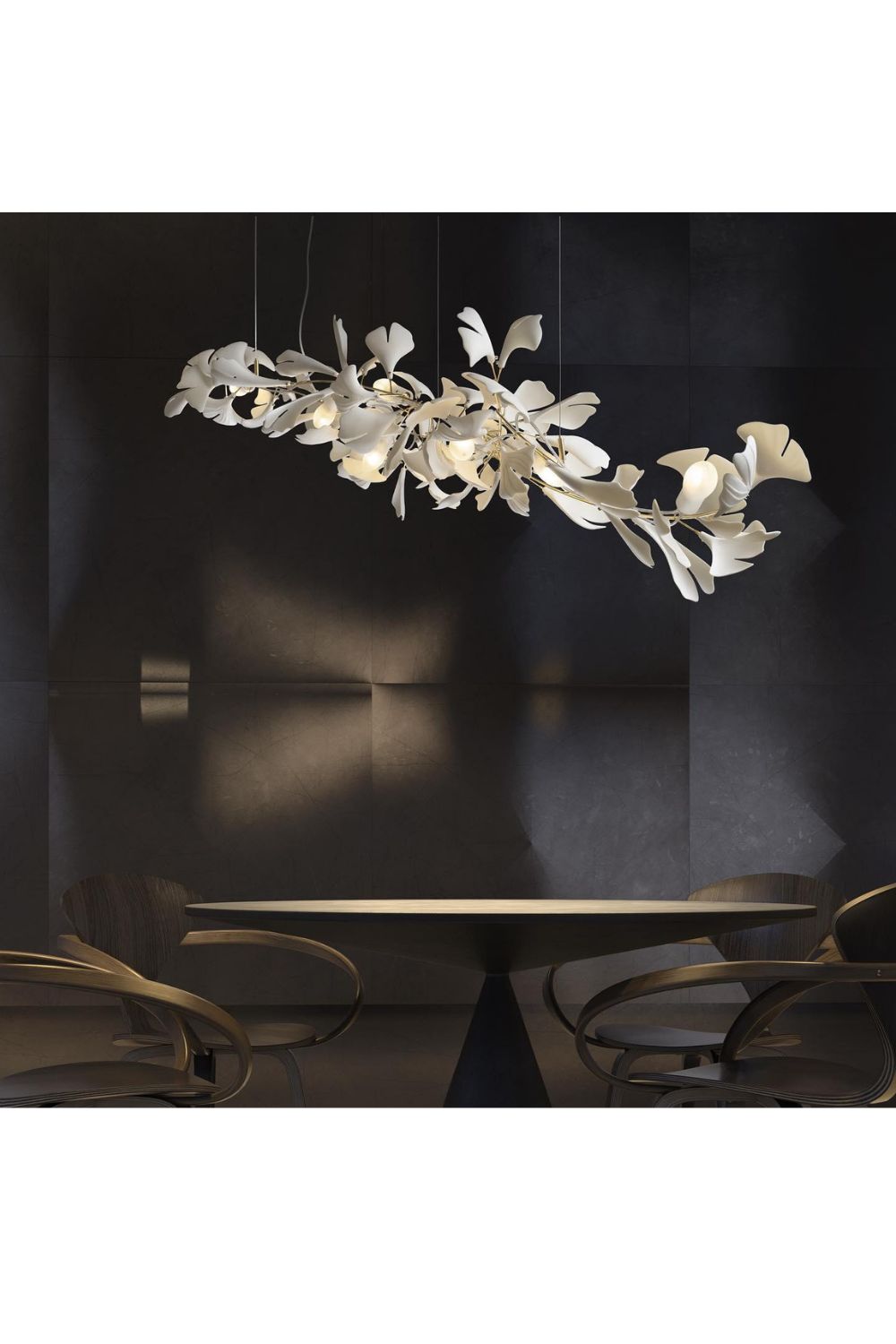 Cermaic Leaf Ginkgo Chandelier A – SamuLighting