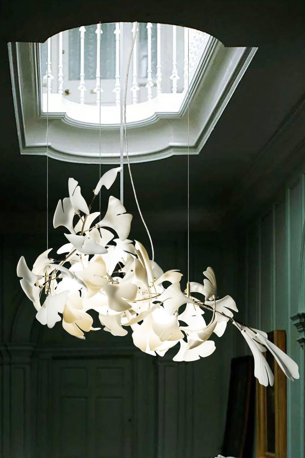 Cermaic Leaf Ginkgo Chandelier A – SamuLighting