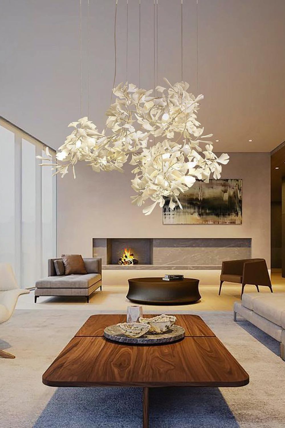 Cermaic Leaf Ginkgo Chandelier A – SamuLighting