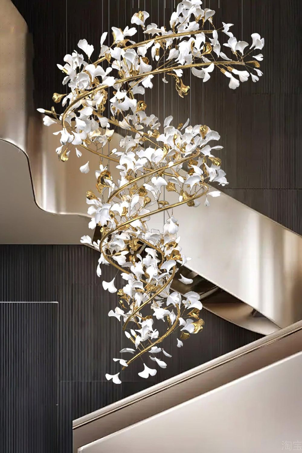 Cermaic Leaf Gingko Chandelier Q – SamuLighting