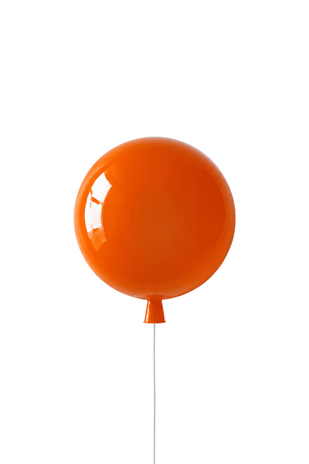 Glass Balloon Ceiling Light in orange color, showcasing a hand-blown glass orb design for modern aesthetics.