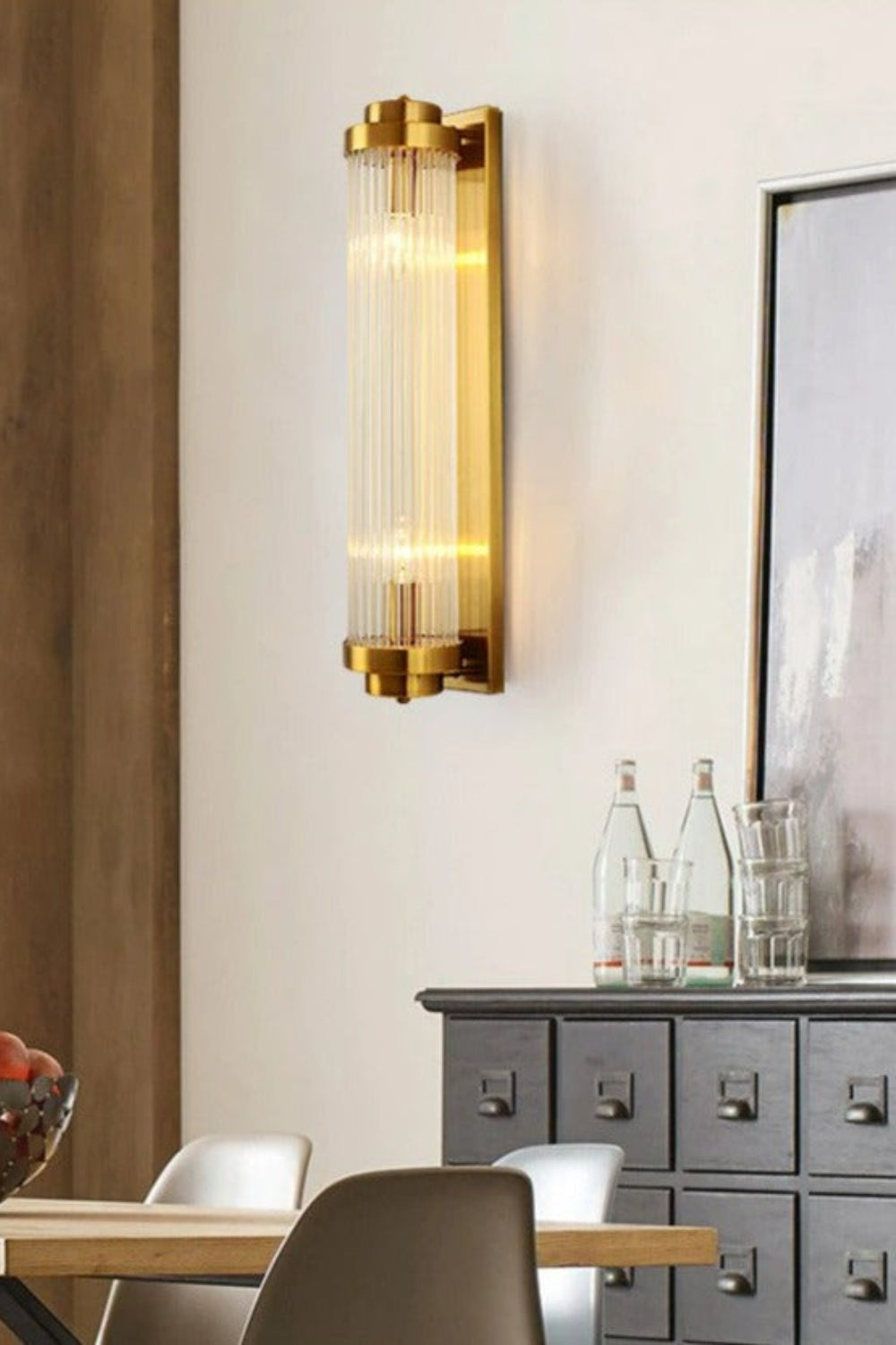 Glass Column Wall Sconce