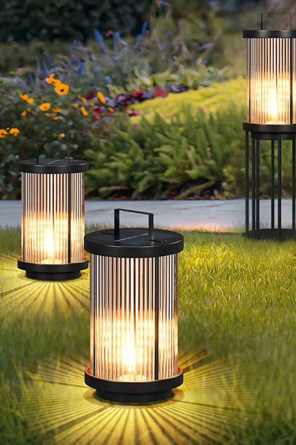 Glass Lantern Outdoor Table Lamp