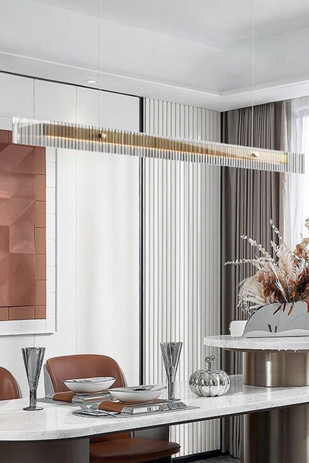 Linear glass chandelier - SamuLighting