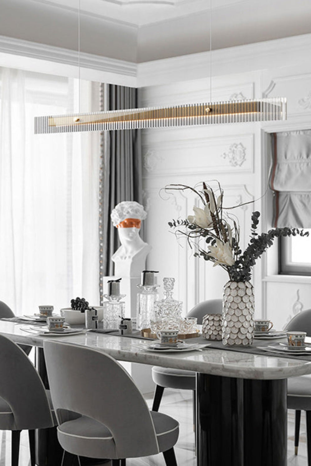 Linear glass chandelier - SamuLighting
