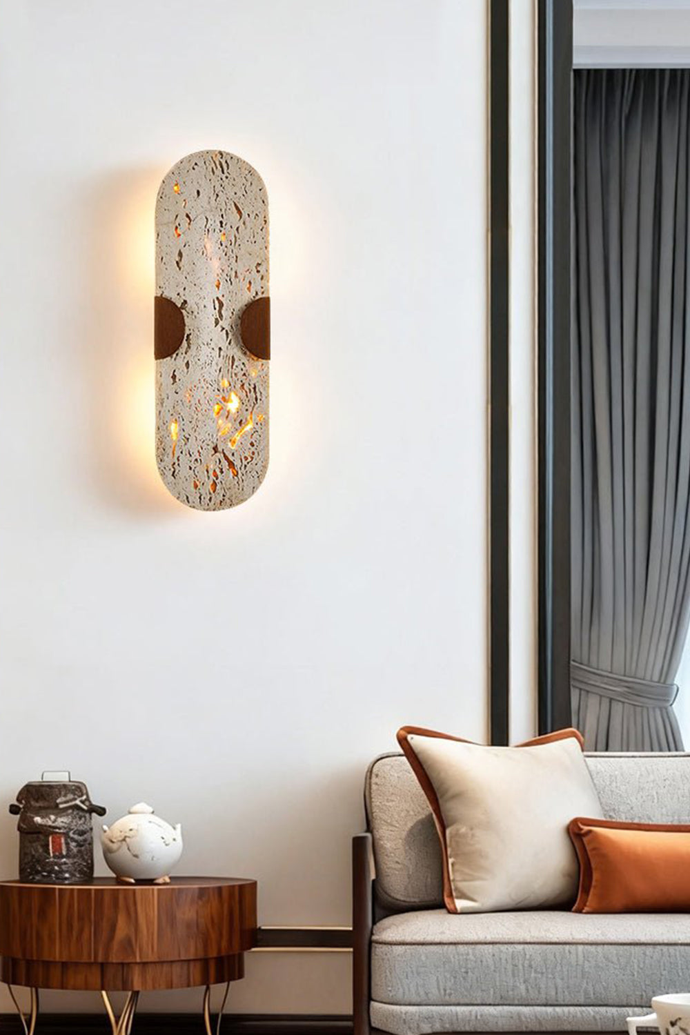 GlowPore Travertine Wall Lamp