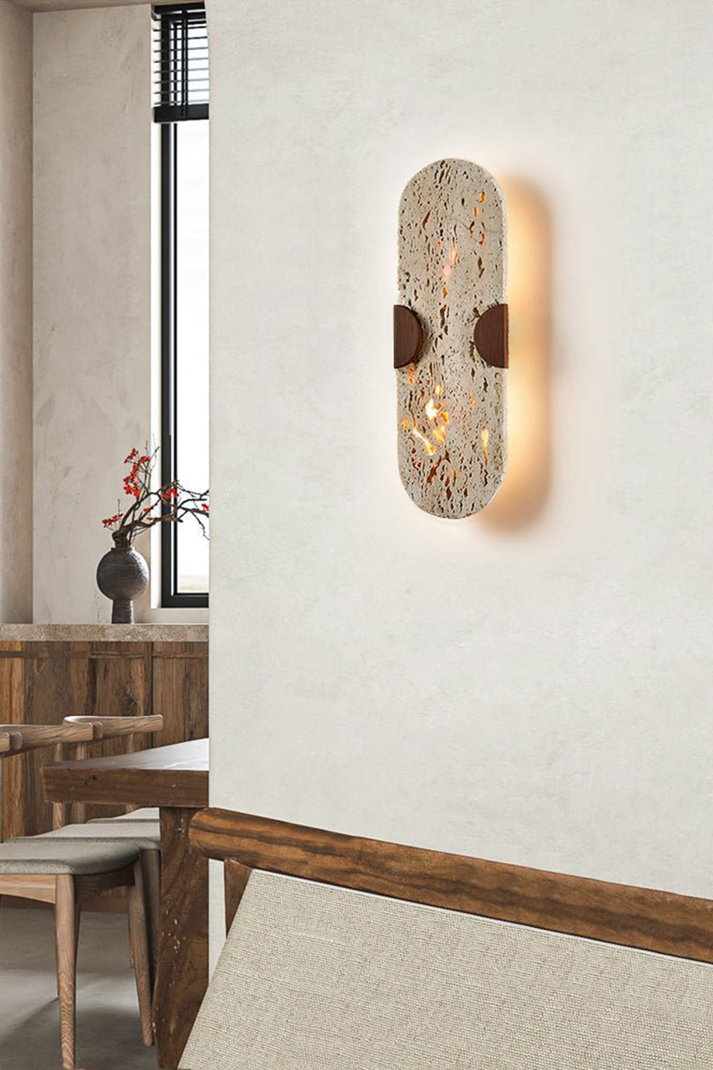 GlowPore Travertine Wall Lamp