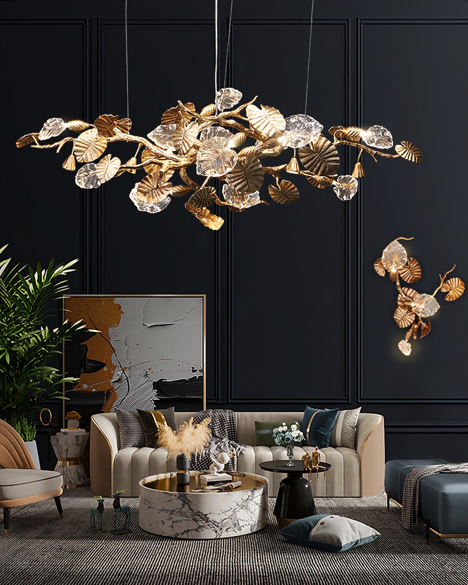 Gold Leaf Chandelier - SamuLighting