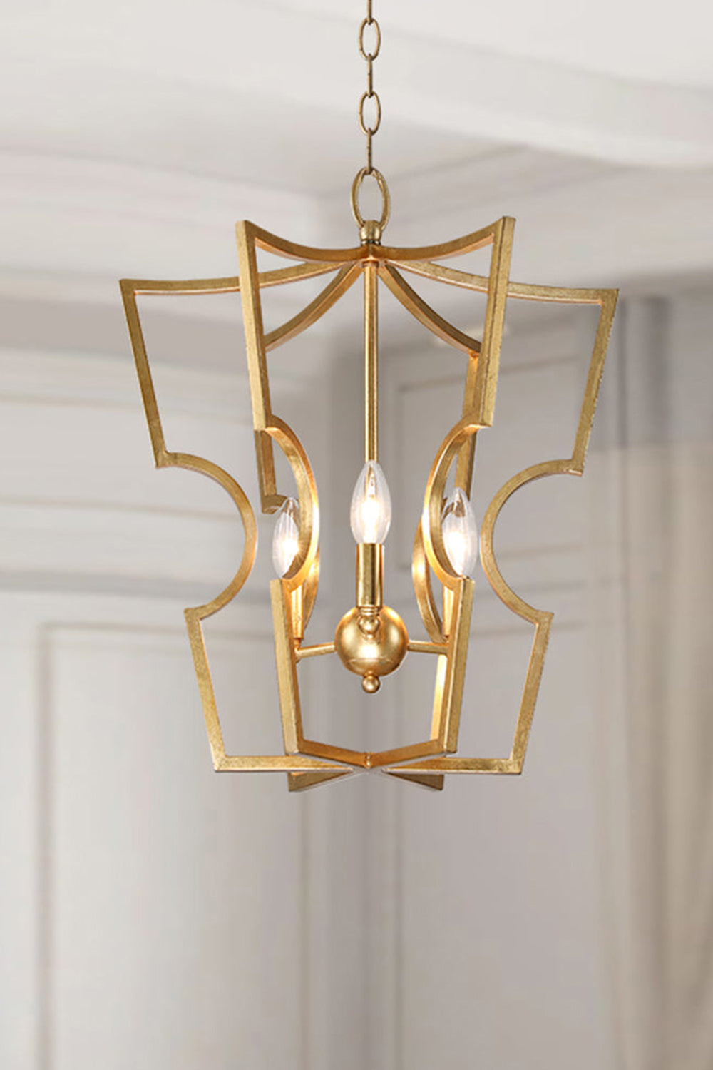 Golden Frame Lantern Chandelier