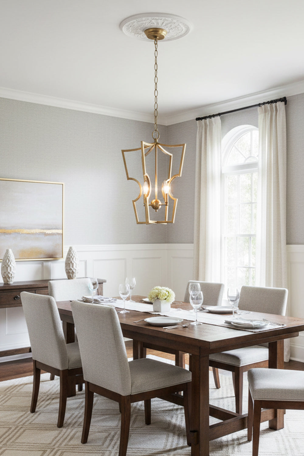 Golden Frame Lantern Chandelier