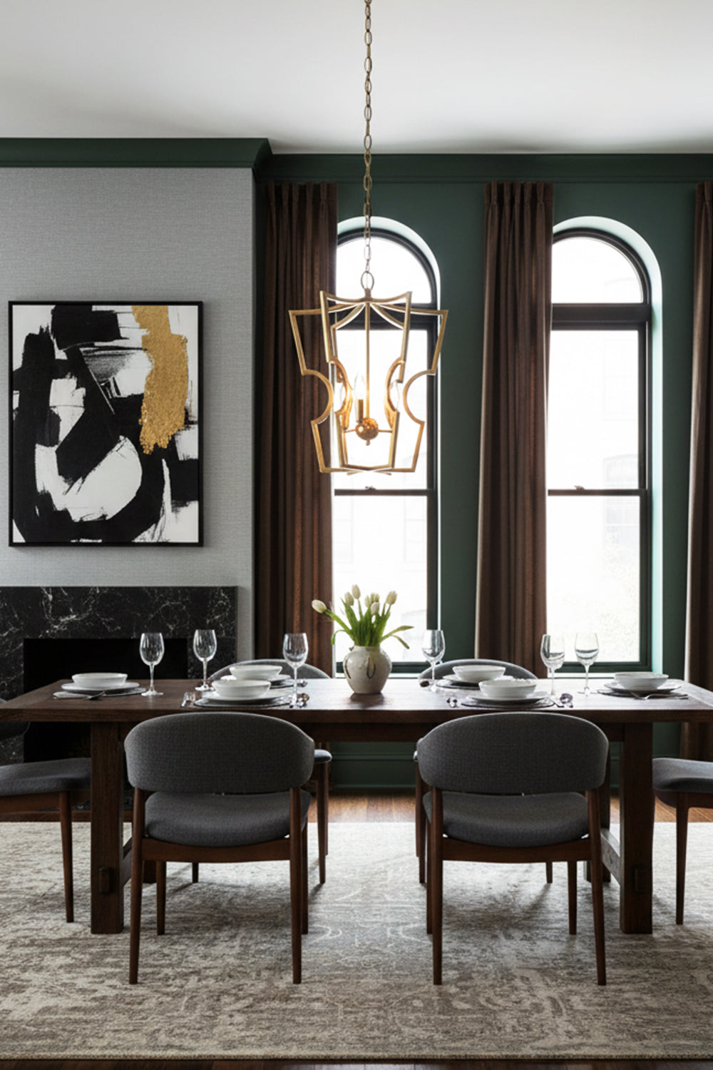 Golden Frame Lantern Chandelier