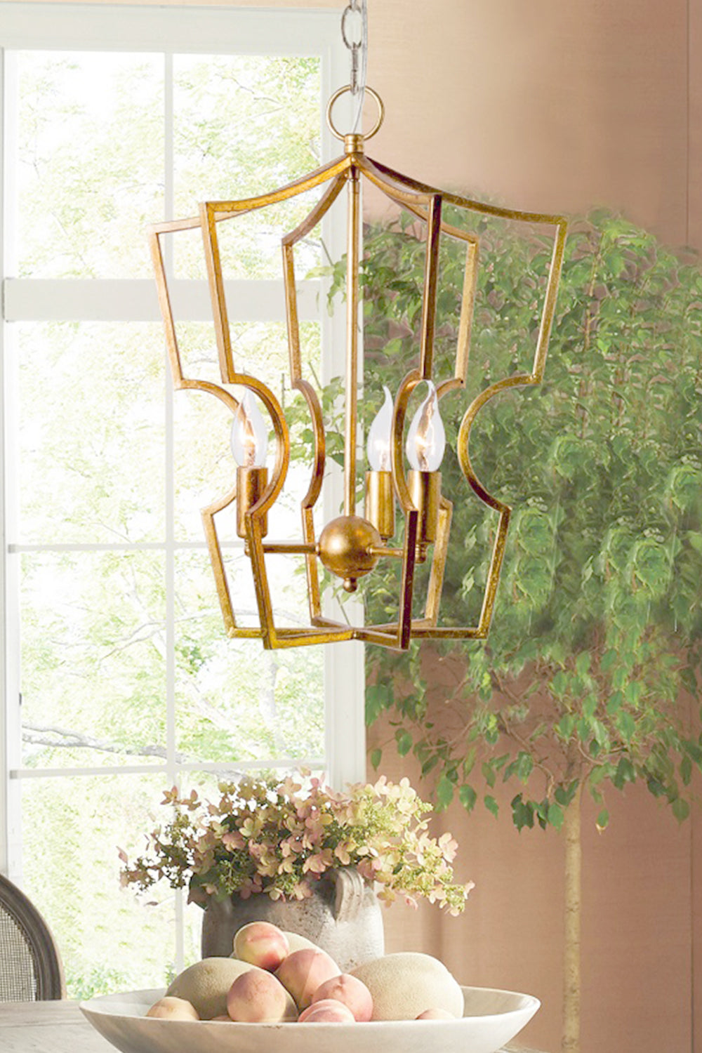Golden Frame Lantern Chandelier