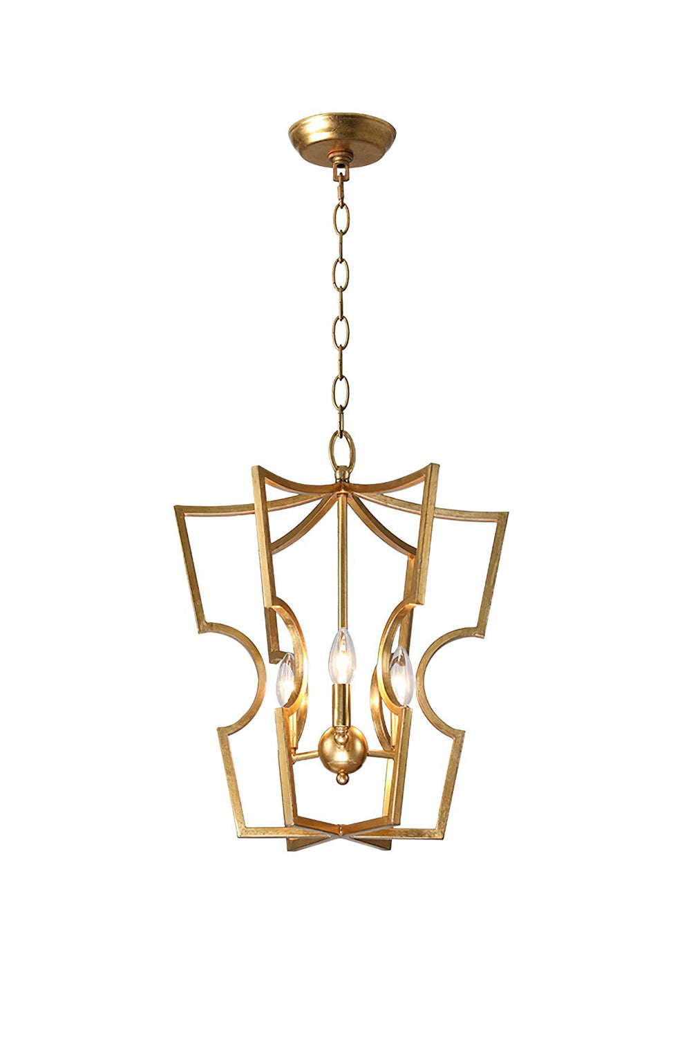 Golden Frame Lantern Chandelier