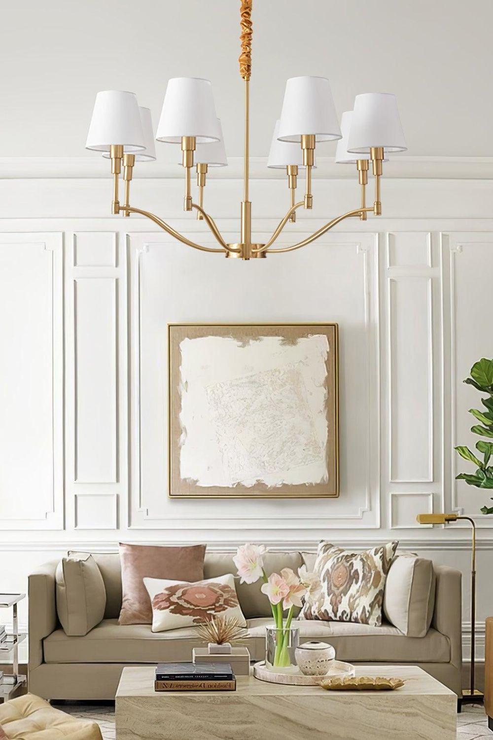 Golden Luxe Mid-Century Chandelier